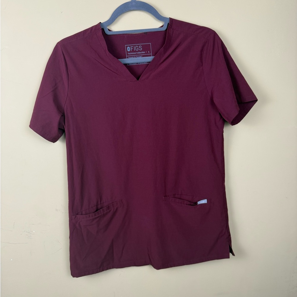 Figs Maroon Technical Collection Scrub Top